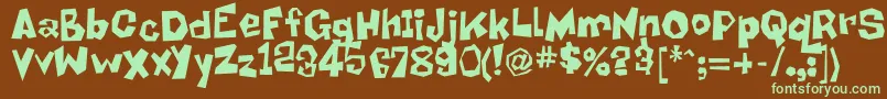 Bob Font – Green Fonts on Brown Background