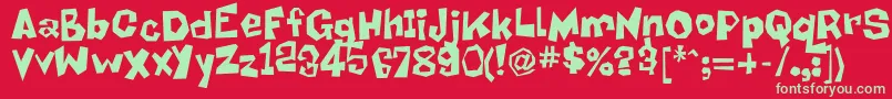 フォントBob – 赤い背景に緑の文字