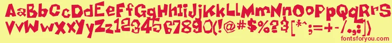 Bob Font – Red Fonts on Yellow Background