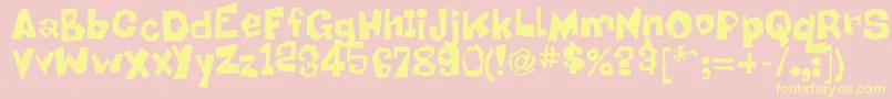 Bob Font – Yellow Fonts on Pink Background