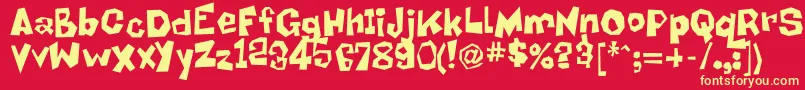 Bob Font – Yellow Fonts on Red Background