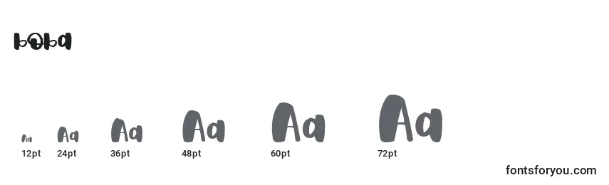 Boba Font Sizes