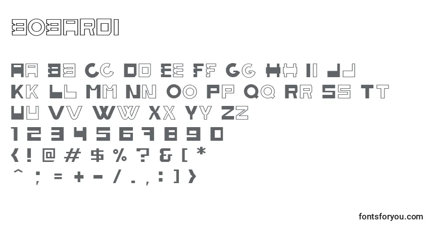 Шрифт Bobardi – алфавит, цифры, специальные символы