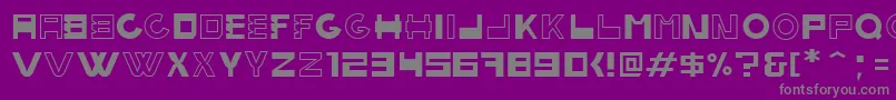 フォントbobardi – 紫の背景に灰色の文字