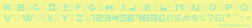 フォントbobardi – 黄色い背景に緑の文字