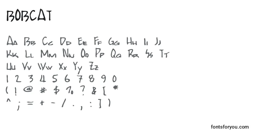 Schriftart BOBCAT (121745) – Alphabet, Zahlen, spezielle Symbole