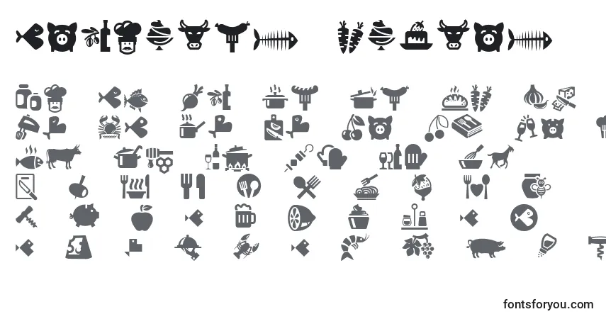 Schriftart Bocartes fritos – Alphabet, Zahlen, spezielle Symbole