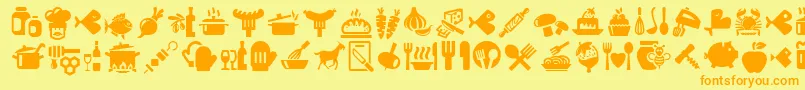 Bocartes fritos Font – Orange Fonts on Yellow Background