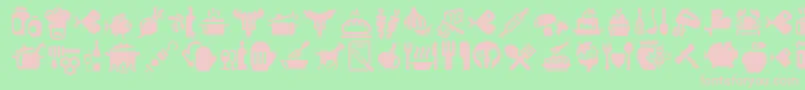 Bocartes fritos Font – Pink Fonts on Green Background