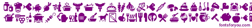 Bocartes fritos-Schriftart – Violette Schriften auf weißem Hintergrund