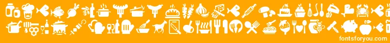 Шрифт Bocartes fritos – белые шрифты на оранжевом фоне