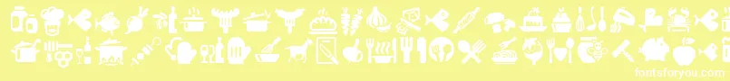 Bocartes fritos Font – White Fonts on Yellow Background