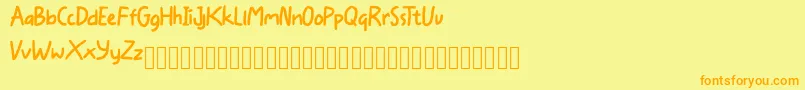 Bocil Font – Orange Fonts on Yellow Background