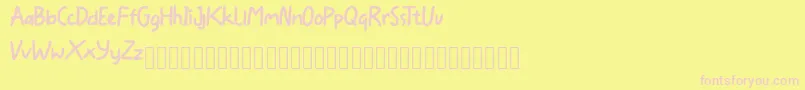 Bocil Font – Pink Fonts on Yellow Background