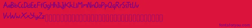 Bocil Font – Purple Fonts on Red Background