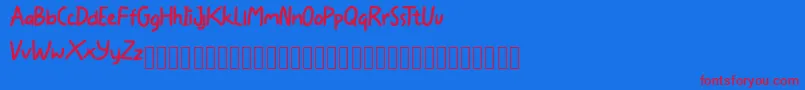 Bocil Font – Red Fonts on Blue Background