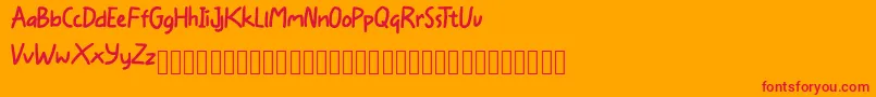 Bocil Font – Red Fonts on Orange Background