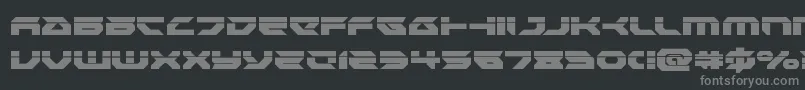 Royalsamurailaser-fontti – harmaat kirjasimet mustalla taustalla