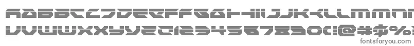 Royalsamurailaser-fontti – harmaat kirjasimet valkoisella taustalla