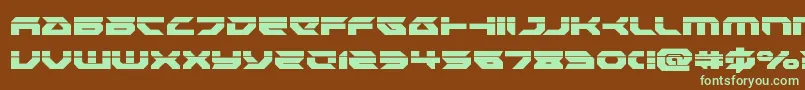 Royalsamurailaser-fontti – vihreät fontit ruskealla taustalla
