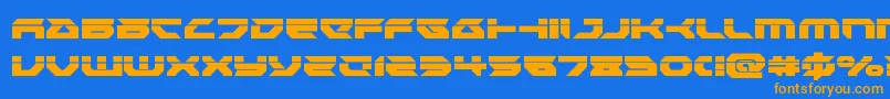 En savoir plus sur la police Royalsamurailaser Police Royalsamurailaser – polices orange sur fond bleu