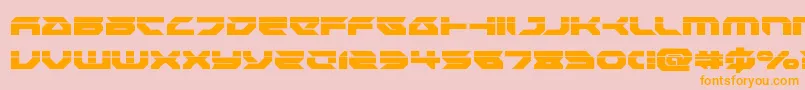 Royalsamurailaser-Schriftart – Orangefarbene Schriften auf rosa Hintergrund