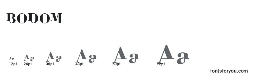 Размеры шрифта BODOM    (121751)