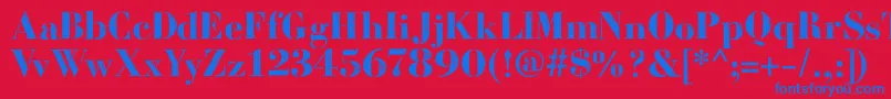Шрифт BodoniFragileDirt – синие шрифты на красном фоне