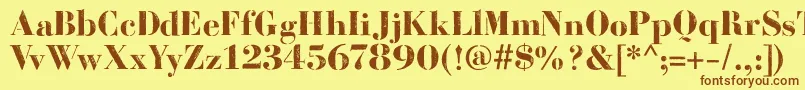BodoniFragileDirt Font – Brown Fonts on Yellow Background
