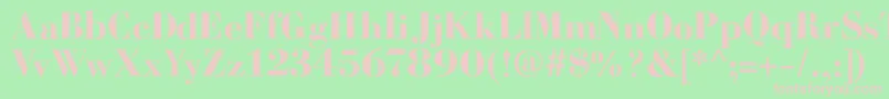Więcej informacji o czcionce BodoniFragileDirt Czcionka BodoniFragileDirt – różowe czcionki na zielonym tle