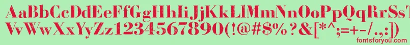 BodoniFragileDirt Font – Red Fonts on Green Background