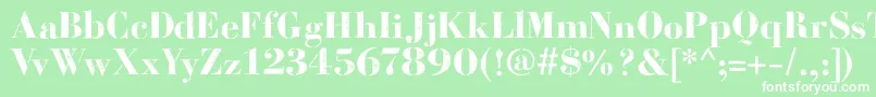 BodoniFragileDirt-Schriftart – Weiße Schriften auf grünem Hintergrund
