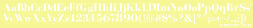 BodoniFragileDirt Font – White Fonts on Yellow Background