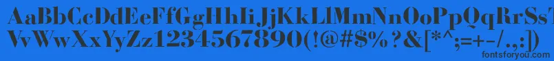 BodoniFragileRough Font – Black Fonts on Blue Background