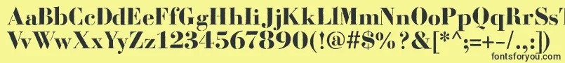 BodoniFragileRough-Schriftart – Schwarze Schriften auf gelbem Hintergrund