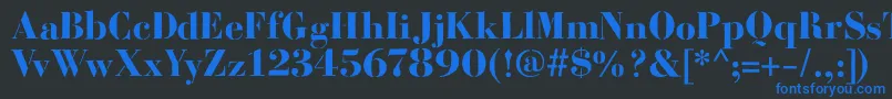 BodoniFragileRough Font – Blue Fonts on Black Background