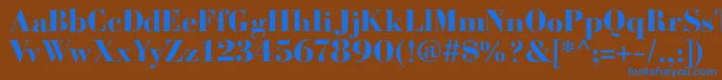 BodoniFragileRough Font – Blue Fonts on Brown Background
