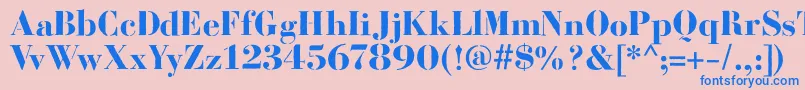 BodoniFragileRough Font – Blue Fonts on Pink Background