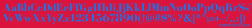 BodoniFragileRough Font – Blue Fonts on Red Background