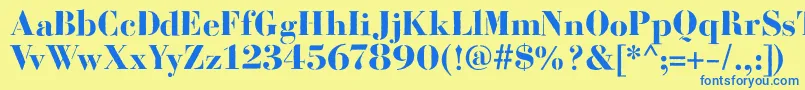 BodoniFragileRough Font – Blue Fonts on Yellow Background
