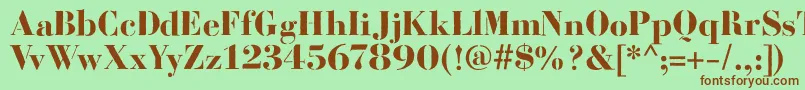 BodoniFragileRough Font – Brown Fonts on Green Background