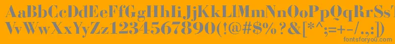 Weitere Informationen zur BodoniFragileRough-Schriftart BodoniFragileRough-Schriftart – Graue Schriften auf orangefarbenem Hintergrund