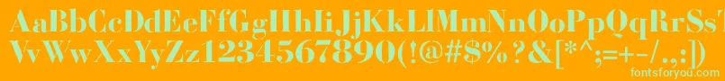 BodoniFragileRough Font – Green Fonts on Orange Background