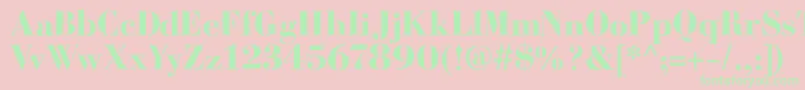 BodoniFragileRough Font – Green Fonts on Pink Background