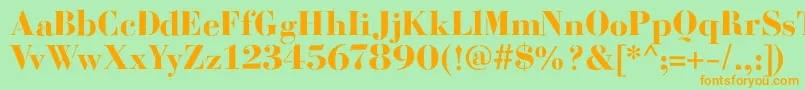 BodoniFragileRough Font – Orange Fonts on Green Background