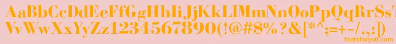 BodoniFragileRough Font – Orange Fonts on Pink Background
