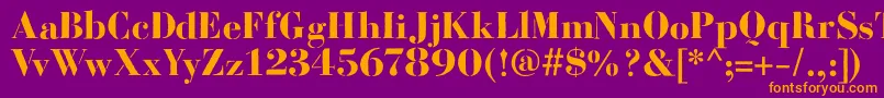 BodoniFragileRough Font – Orange Fonts on Purple Background