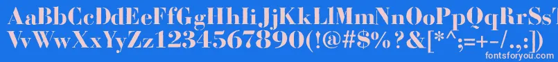 BodoniFragileRough Font – Pink Fonts on Blue Background