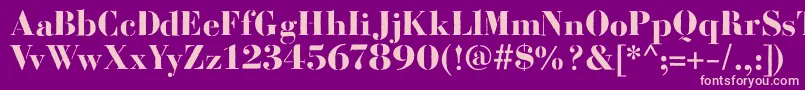 BodoniFragileRough Font – Pink Fonts on Purple Background