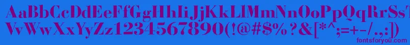 BodoniFragileRough Font – Purple Fonts on Blue Background